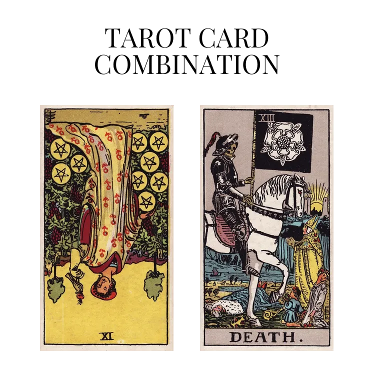 nine of pentacles reversed and death tarot cards combination meaning