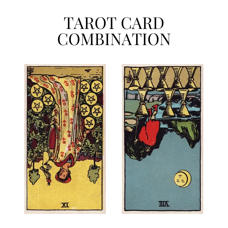 nine of pentacles reversed and eight of cups reversed tarot cards combination meaning