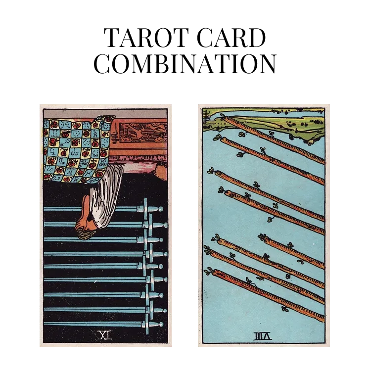 nine of swords reversed and eight of wands reversed tarot cards combination meaning