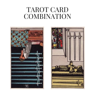 nine of swords reversed and four of swords tarot cards combination meaning