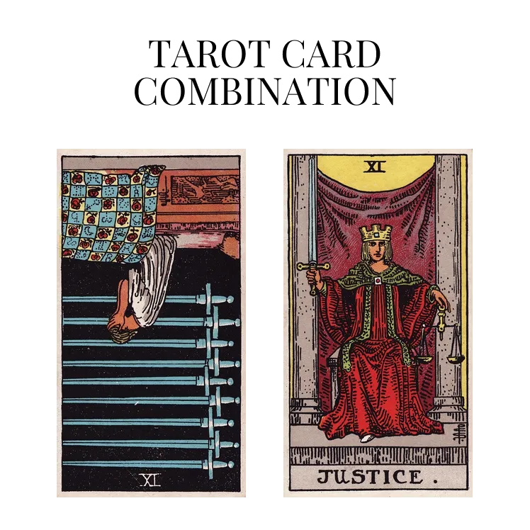 nine of swords reversed and justice tarot cards combination meaning