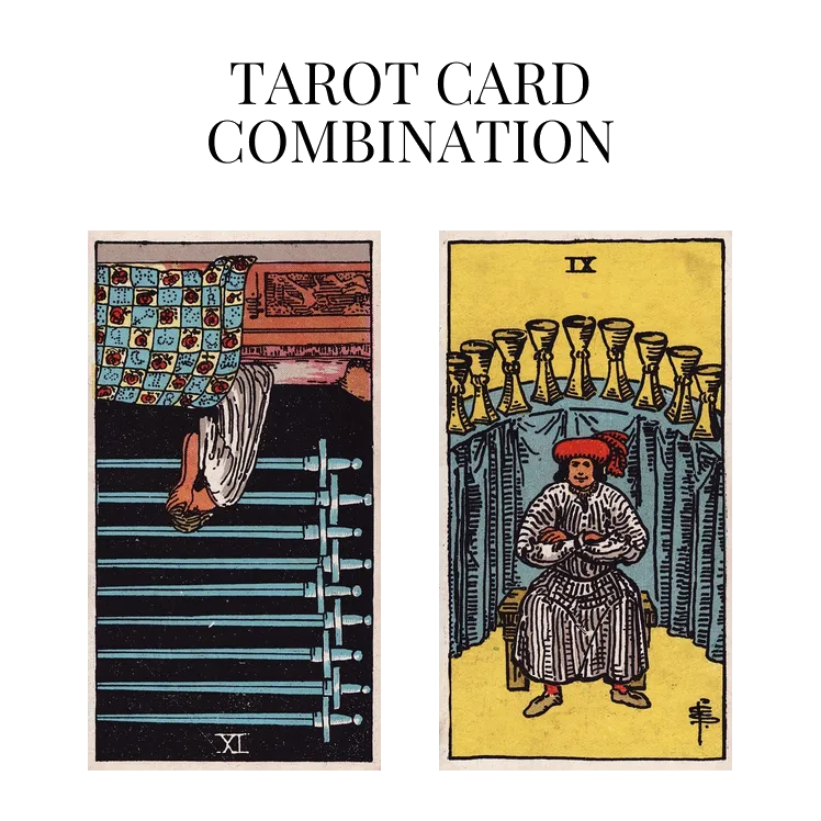 nine of swords reversed and nine of cups tarot cards combination meaning