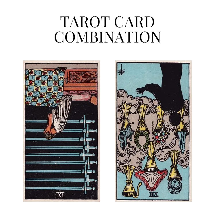 nine of swords reversed and seven of cups reversed tarot cards combination meaning