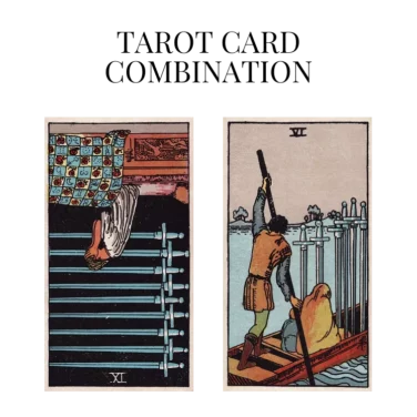 nine of swords reversed and six of swords tarot cards combination meaning