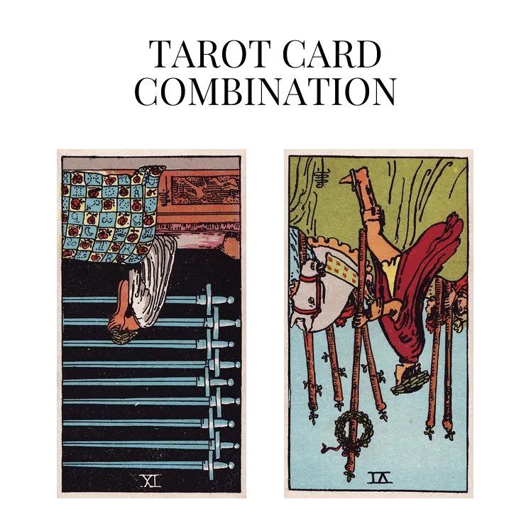 nine of swords reversed and six of wands reversed tarot cards combination meaning