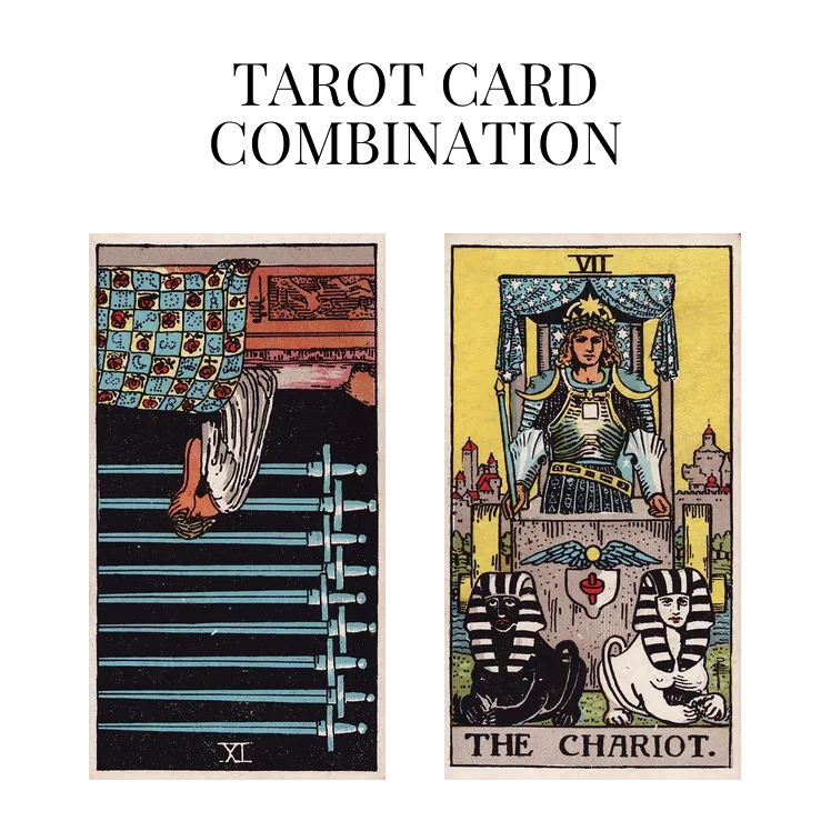 nine of swords reversed and the chariot tarot cards combination meaning
