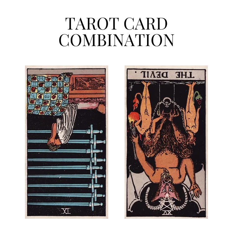 nine of swords reversed and the devil reversed tarot cards combination meaning
