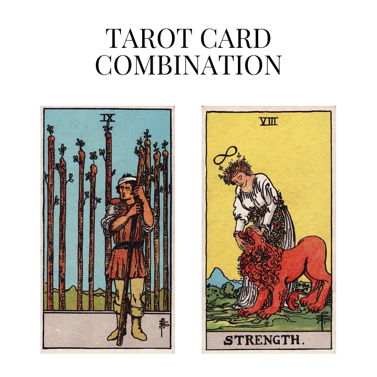 nine of wands and strength tarot cards combination meaning