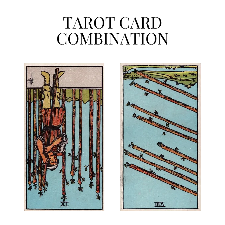 nine of wands reversed and eight of wands reversed tarot cards combination meaning