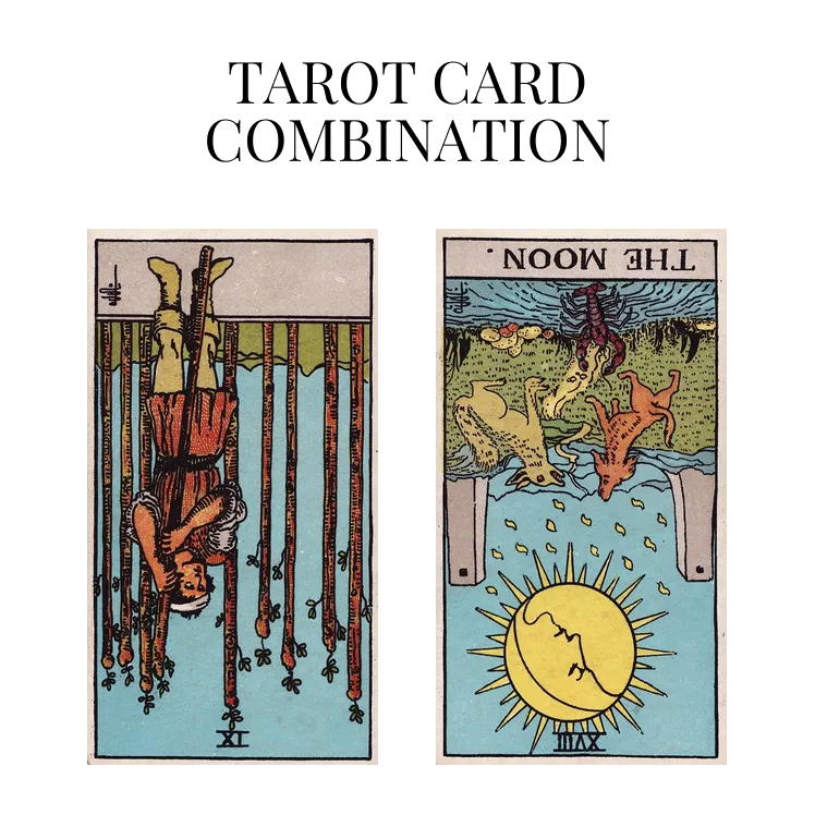 nine of wands reversed and the moon reversed tarot cards combination meaning