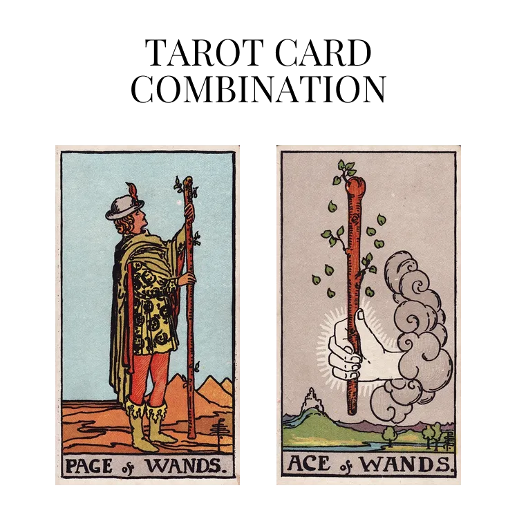 page of wands and ace of wands tarot cards combination meaning