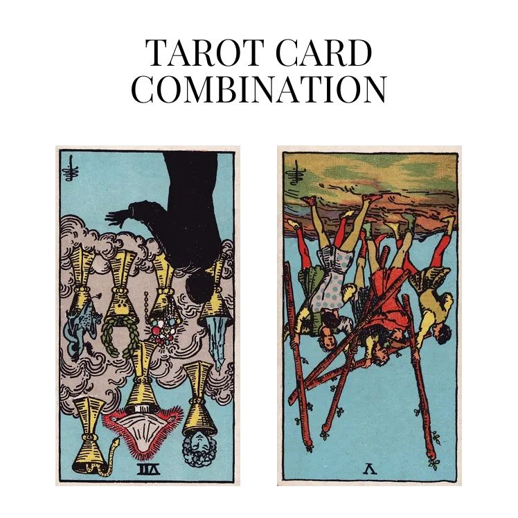 seven of cups reversed and five of wands reversed tarot cards combination meaning