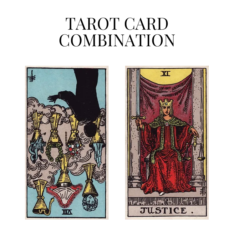 seven of cups reversed and justice tarot cards combination meaning