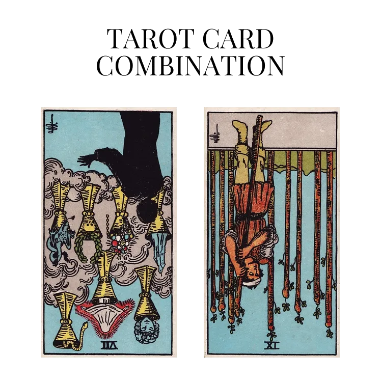 seven of cups reversed and nine of wands reversed tarot cards combination meaning