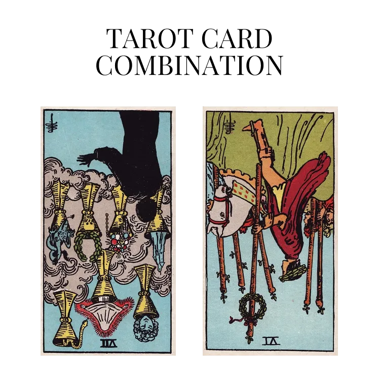 seven of cups reversed and six of wands reversed tarot cards combination meaning