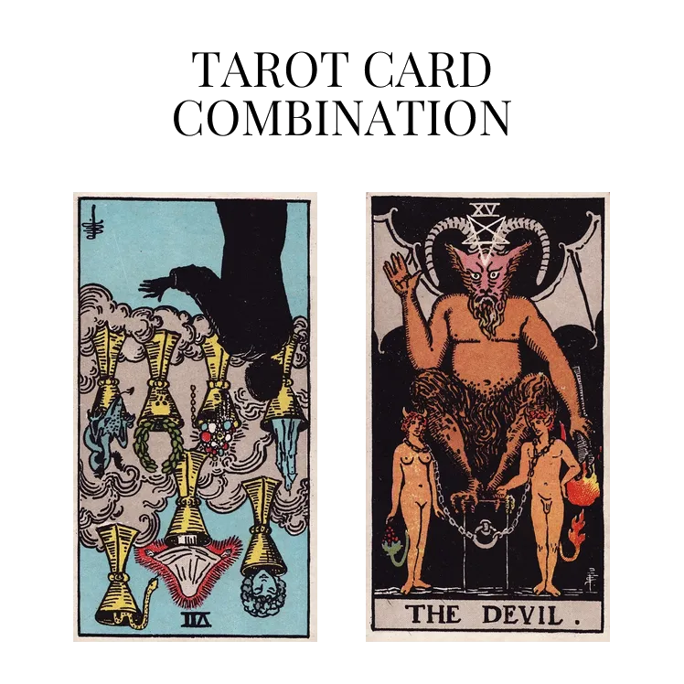 seven of cups reversed and the devil tarot cards combination meaning