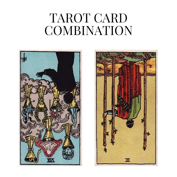 seven of cups reversed and three of wands reversed tarot cards combination meaning