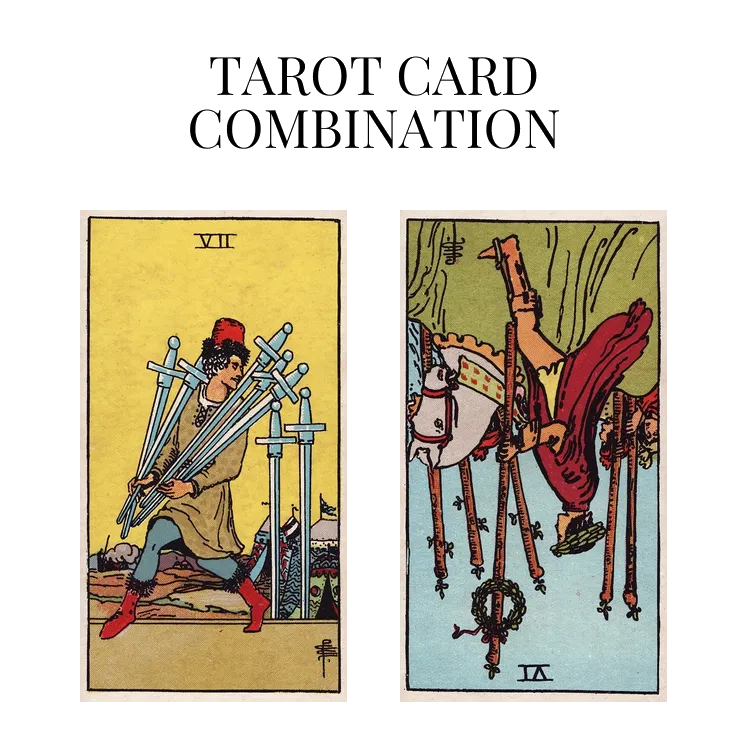 seven of swords and six of wands reversed tarot cards combination meaning