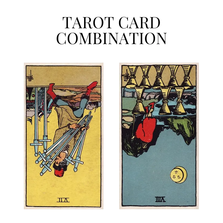 seven of swords reversed and eight of cups reversed tarot cards combination meaning