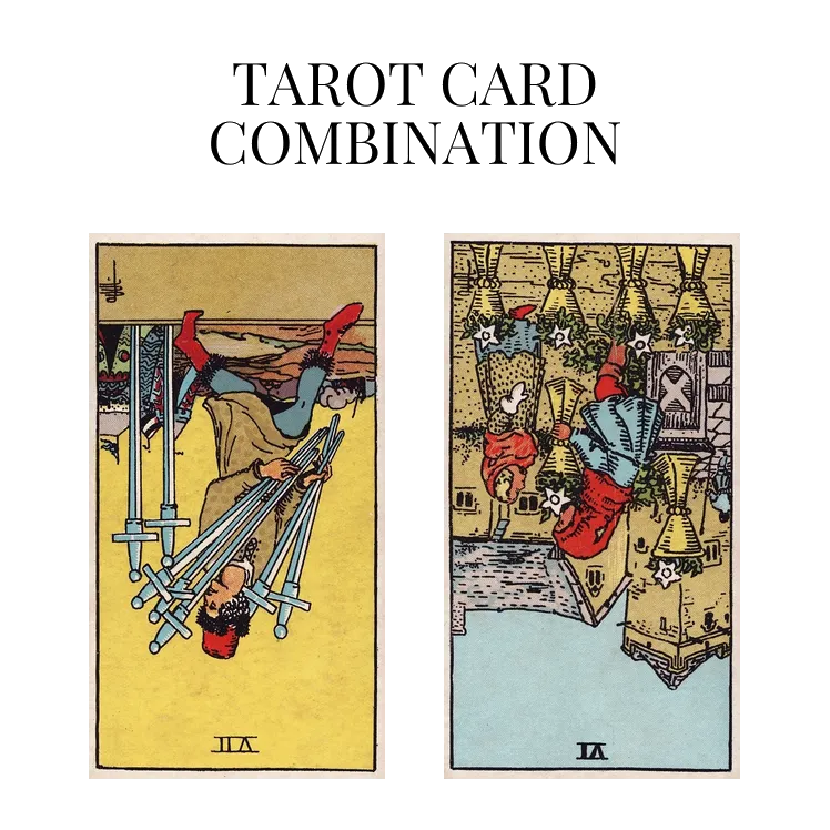 seven of swords reversed and six of cups reversed tarot cards combination meaning