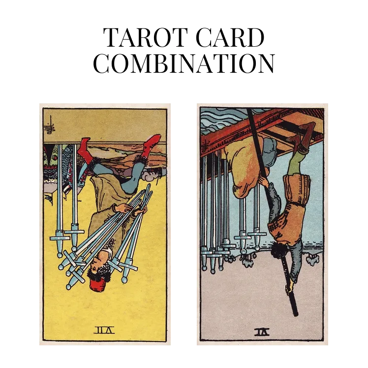 seven of swords reversed and six of swords reversed tarot cards combination meaning