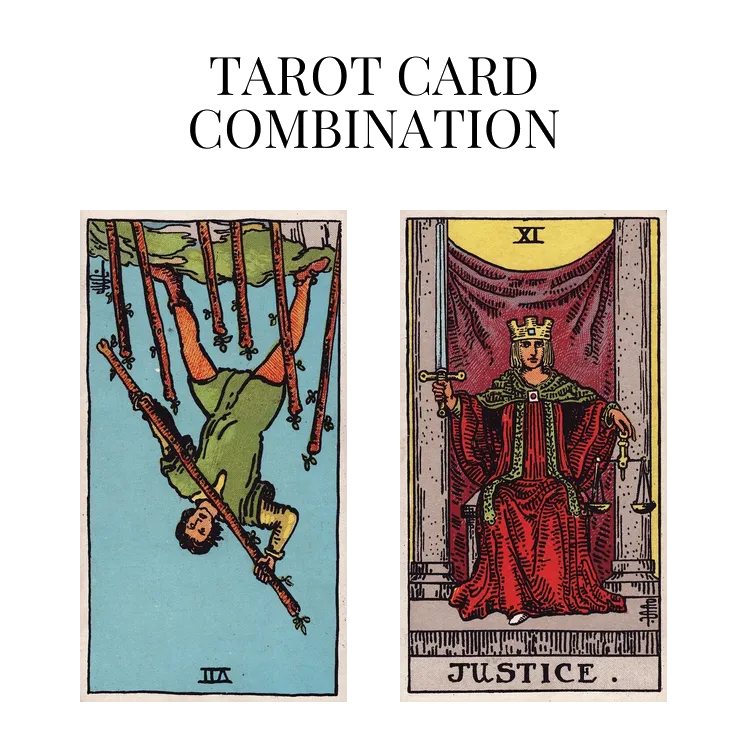 seven of wands reversed and justice tarot cards combination meaning