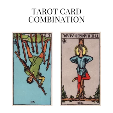 seven of wands reversed and the hanged man reversed tarot cards combination meaning