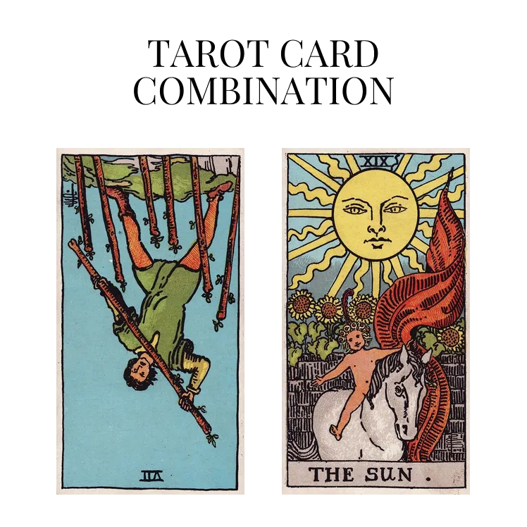 seven of wands reversed and the sun tarot cards combination meaning