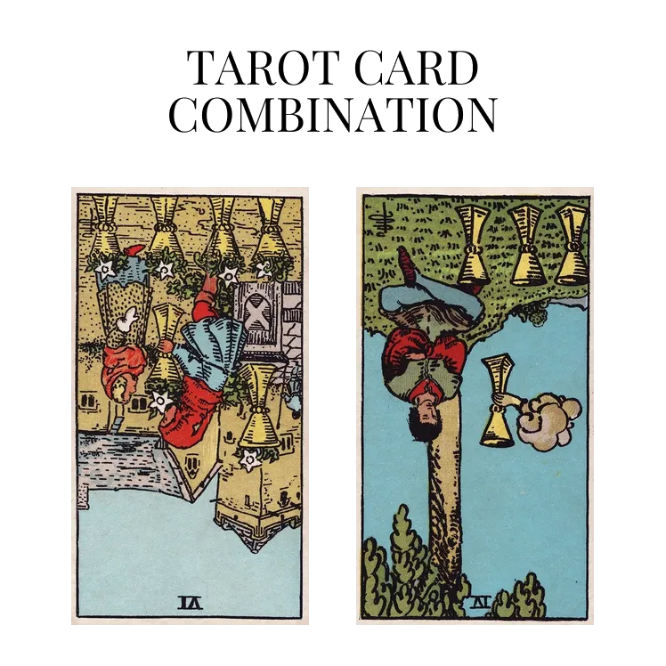 six of cups reversed and four of cups reversed tarot cards combination meaning