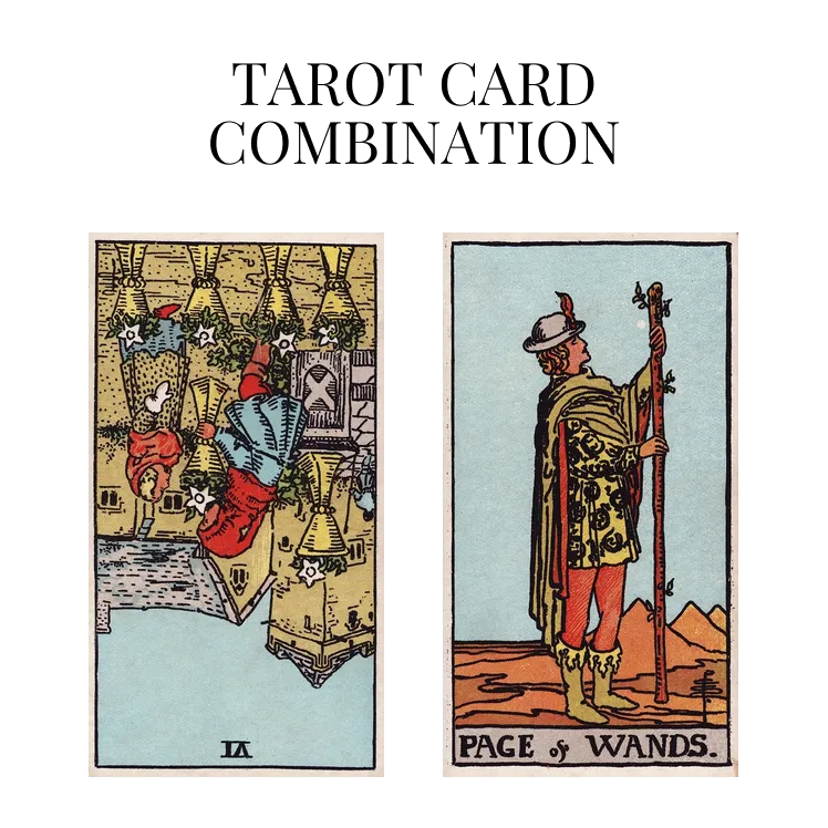 Six Of Cups Reversed AND Page Of Wands Tarot Cards Together