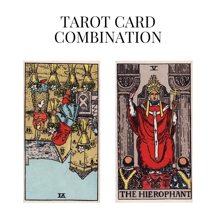 six of cups reversed and the hierophant tarot cards combination meaning