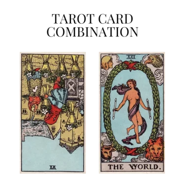 six of cups reversed and the world tarot cards combination meaning