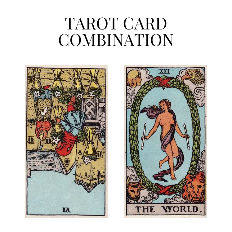 six of cups reversed and the world tarot cards combination meaning