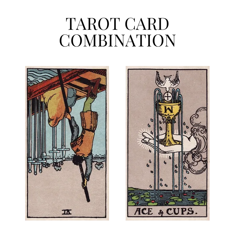 six of swords reversed and ace of cups tarot cards combination meaning