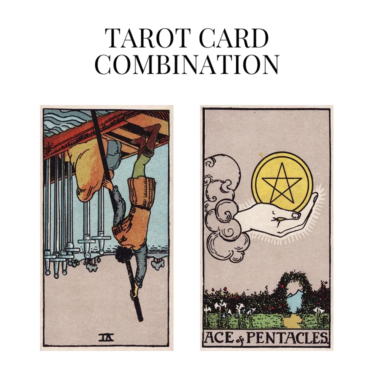 six of swords reversed and ace of pentacles tarot cards combination meaning