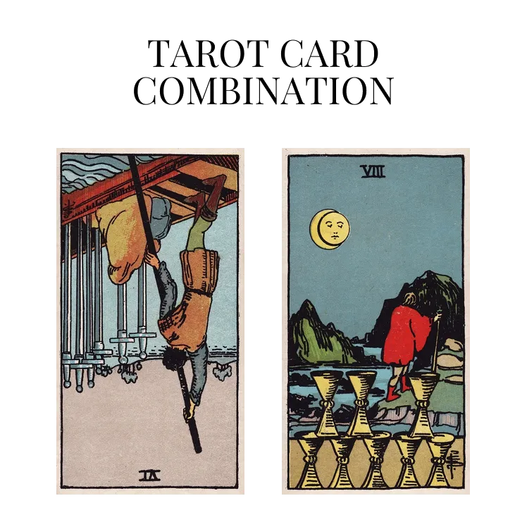 six of swords reversed and eight of cups tarot cards combination meaning