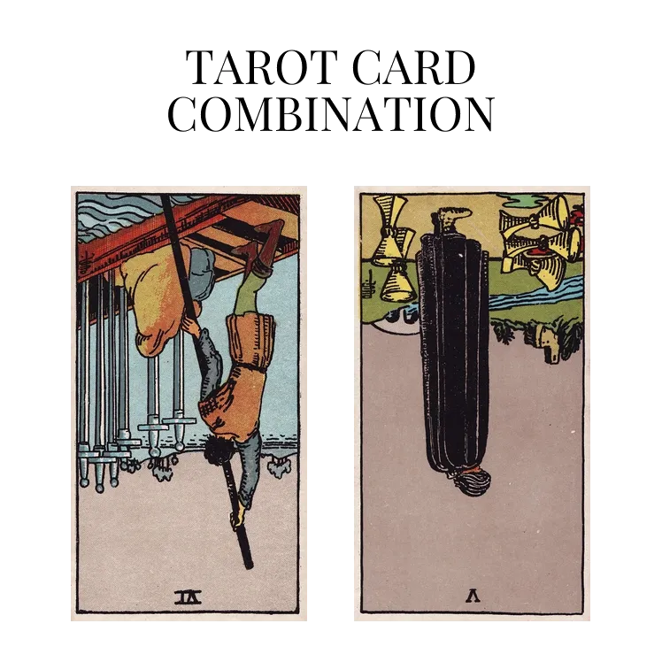 six of swords reversed and five of cups reversed tarot cards combination meaning