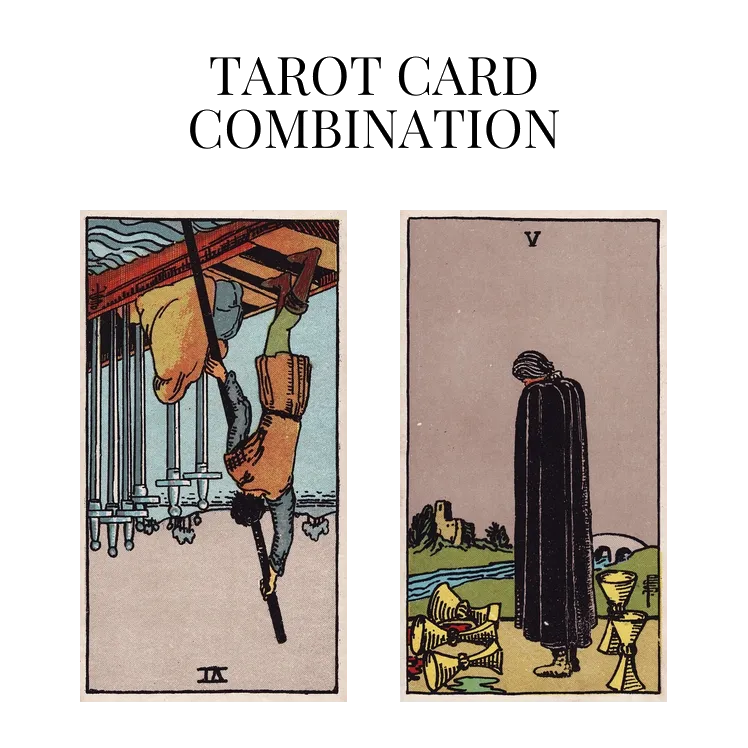 six of swords reversed and five of cups tarot cards combination meaning