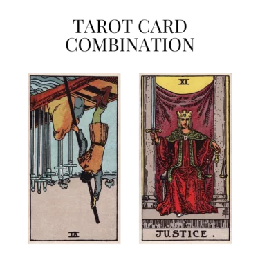 six of swords reversed and justice tarot cards combination meaning