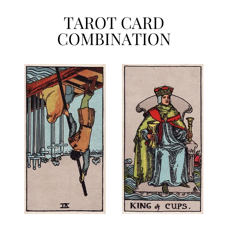 six of swords reversed and king of cups tarot cards combination meaning