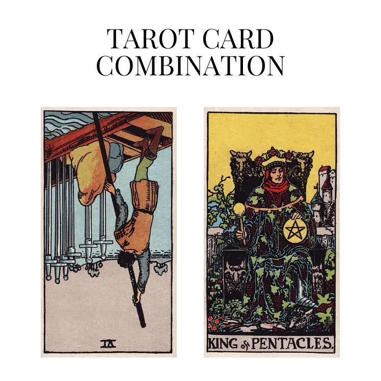 six of swords reversed and king of pentacles tarot cards combination meaning