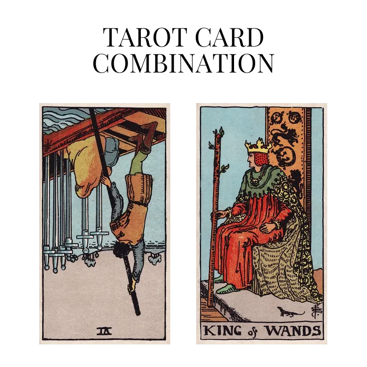 six of swords reversed and king of wands tarot cards combination meaning