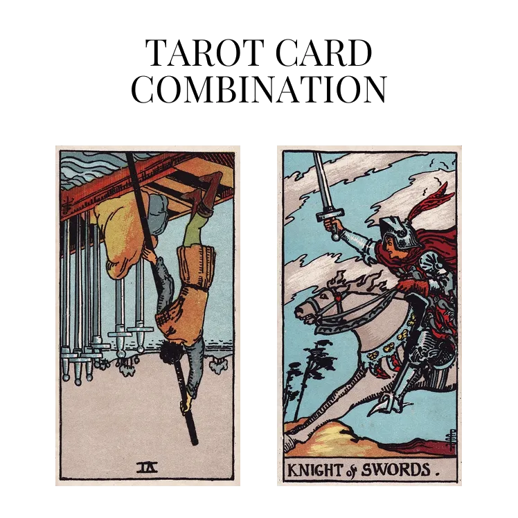 six of swords reversed and knight of swords tarot cards combination meaning