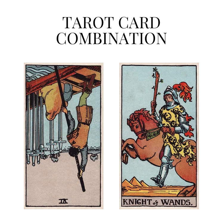 six of swords reversed and knight of wands tarot cards combination meaning