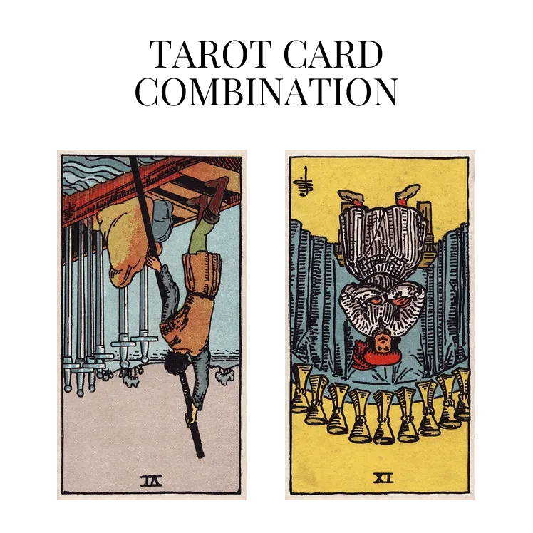 six of swords reversed and nine of cups reversed tarot cards combination meaning