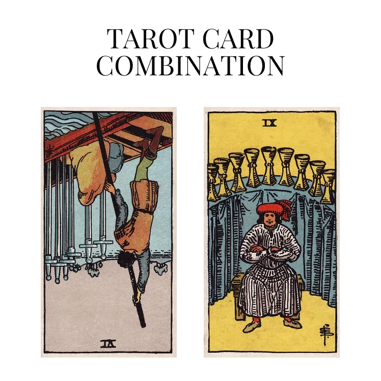 six of swords reversed and nine of cups tarot cards combination meaning