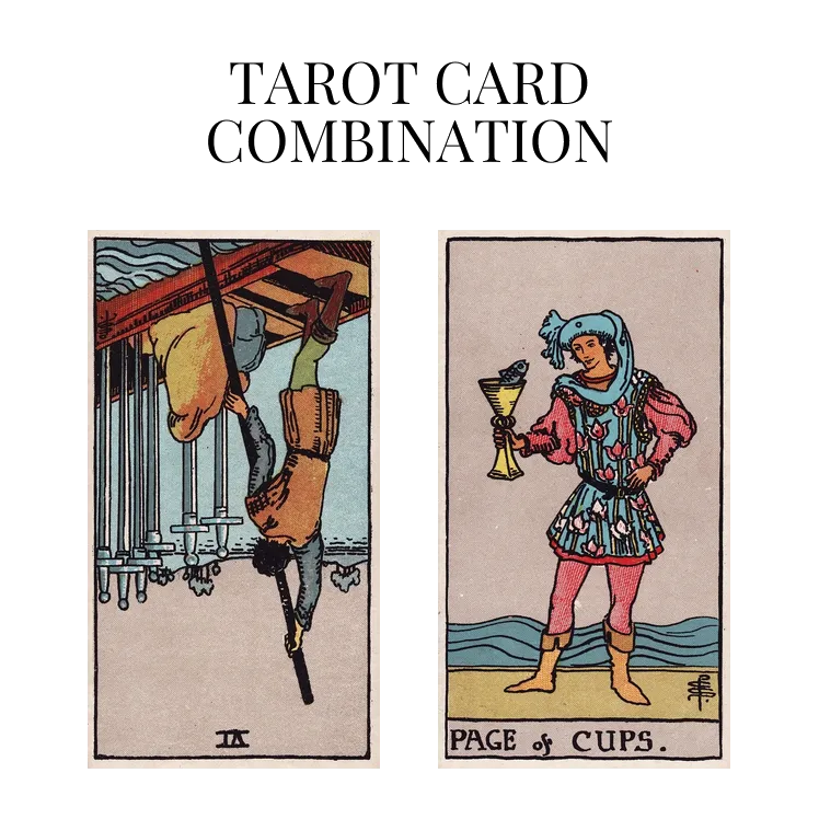 six of swords reversed and page of cups tarot cards combination meaning