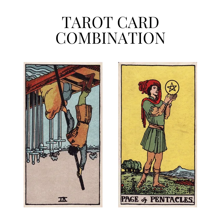 six of swords reversed and page of pentacles tarot cards combination meaning