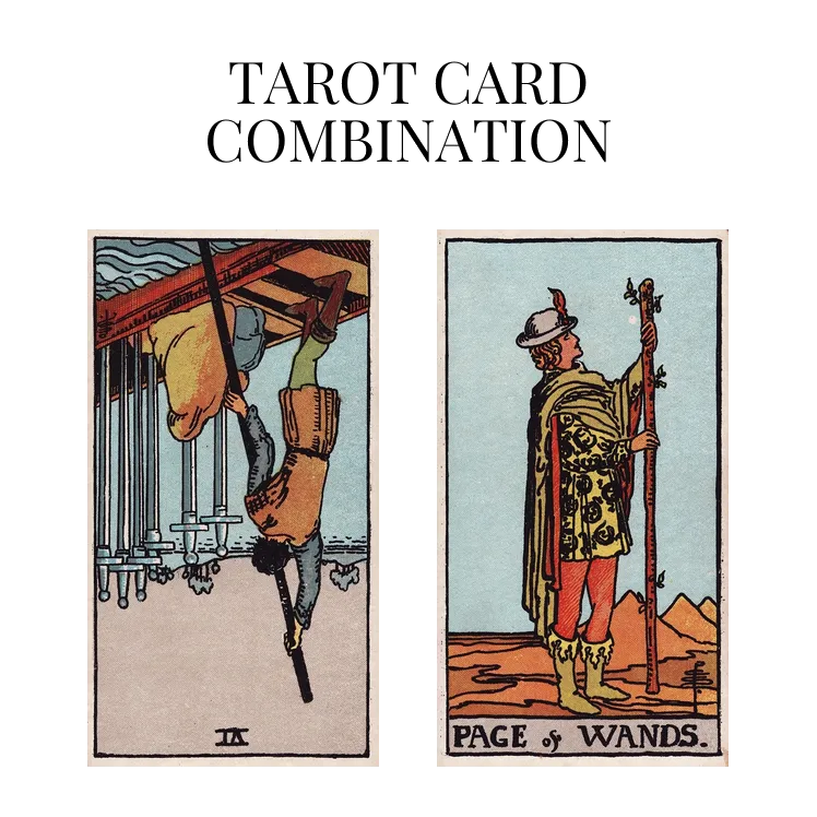 six of swords reversed and page of wands tarot cards combination meaning
