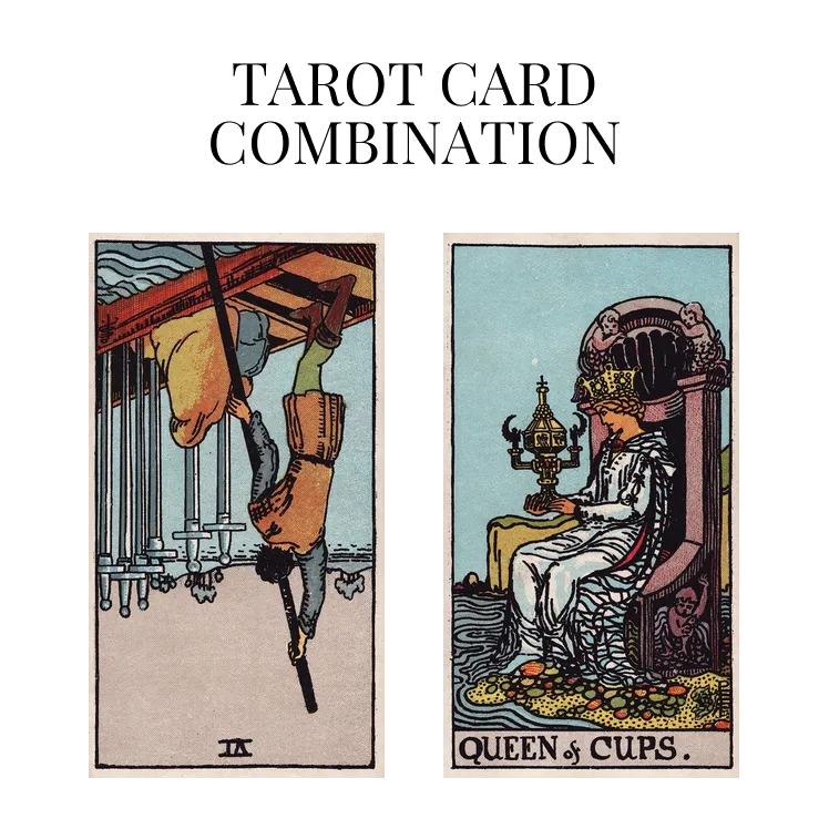 six of swords reversed and queen of cups tarot cards combination meaning